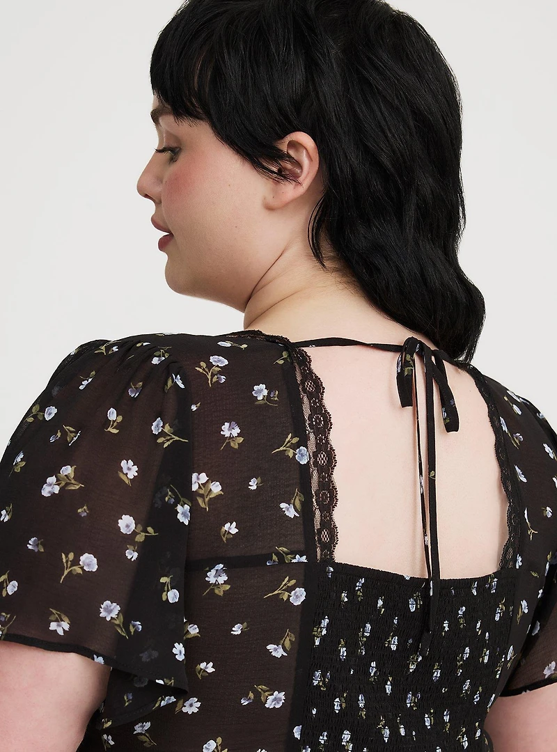 Tie Back V-Neck Blouse