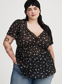 Tie Back V-Neck Blouse