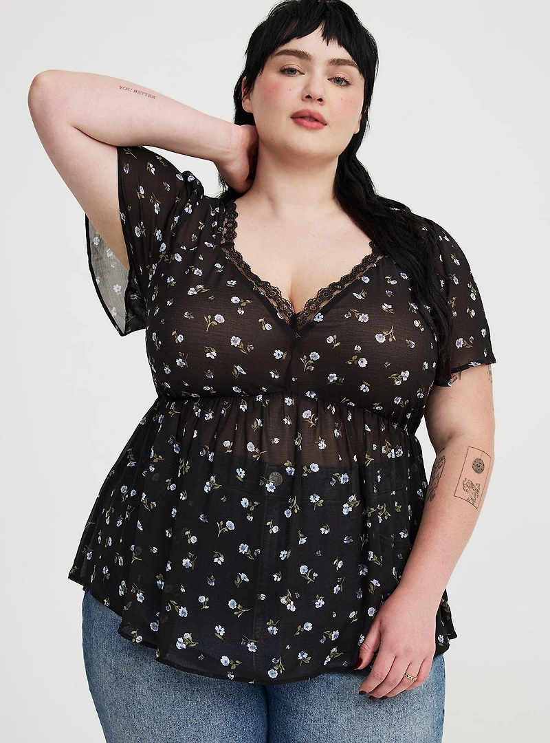 Tie Back V-Neck Blouse