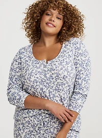 Waffle Henley Sleep Long Sleeve