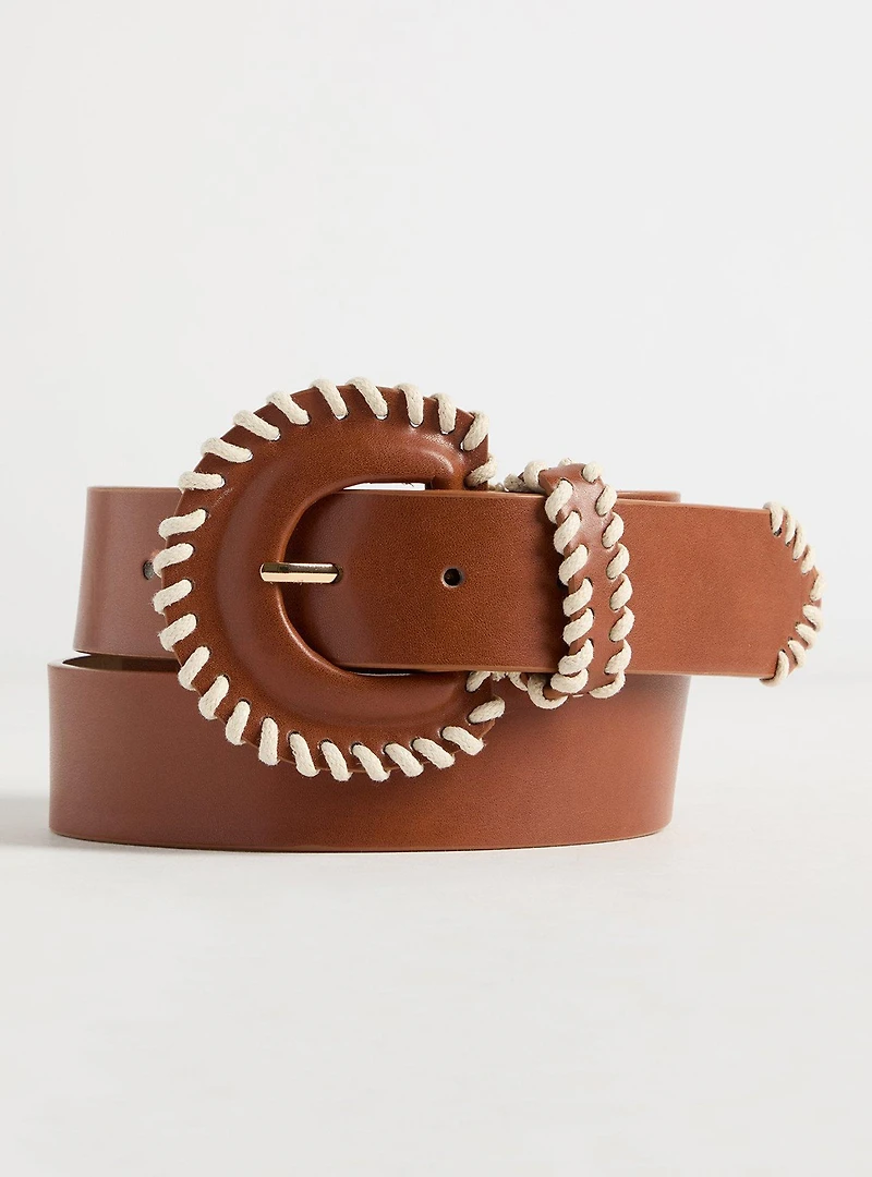Whipstitch Denim Belt