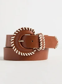 Whipstitch Denim Belt