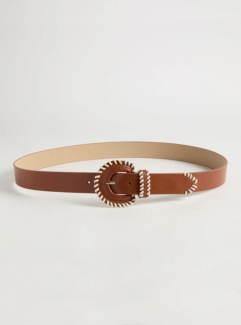 Whipstitch Denim Belt