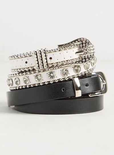 Western Rhinestone Belts 2-Pack