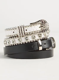 Western Rhinestone Belts 2-Pack