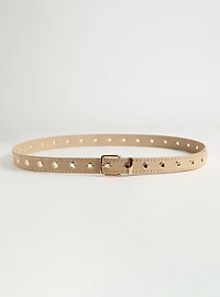 Studded Grommet Denim Belt