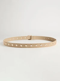 Studded Grommet Denim Belt