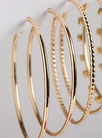 Large Rhinestone Hoop Earring Set