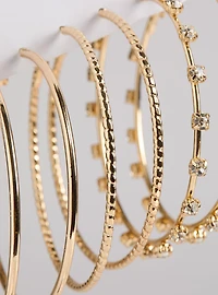 Large Rhinestone Hoop Earring Set
