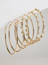 Large Rhinestone Hoop Earring Set