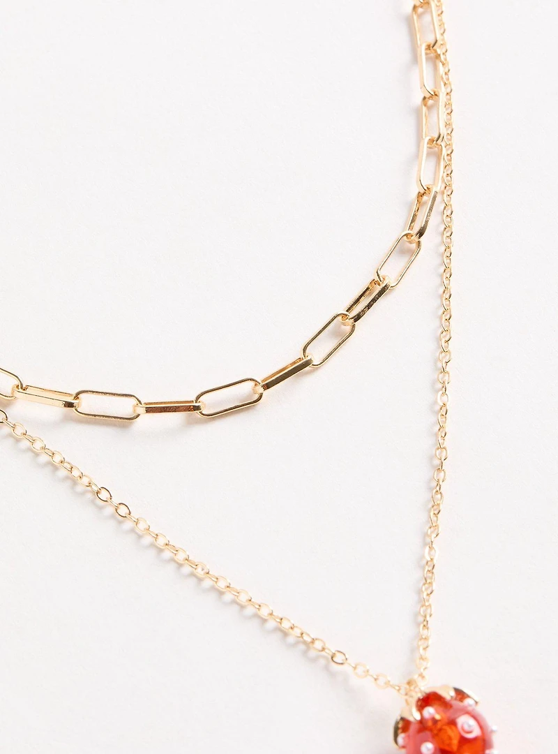 Strawberry Layered Necklace