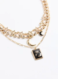 Celestial Rhinestone Layered Necklace