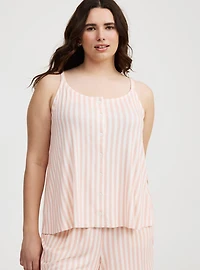Super Soft Rib Button-Up Sleep Tank