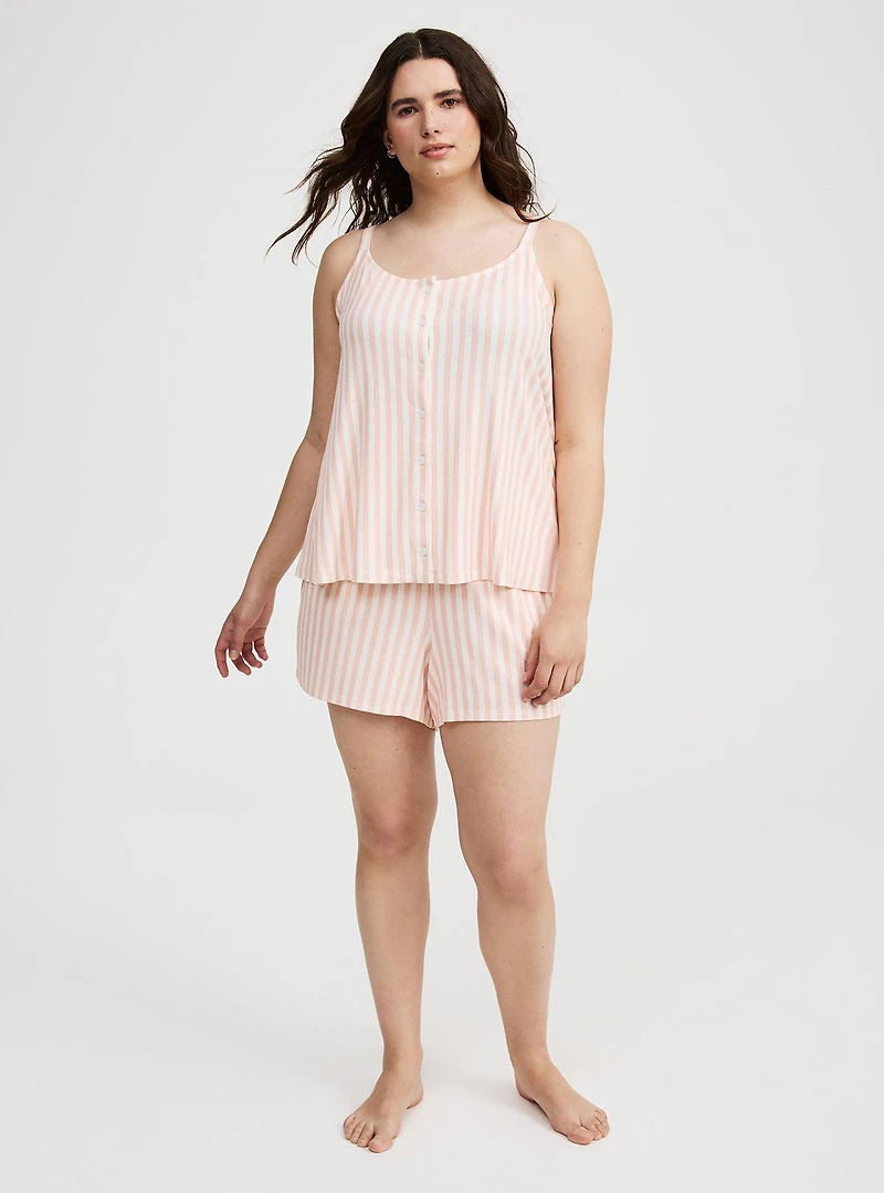 Super Soft Rib Button-Up Sleep Tank