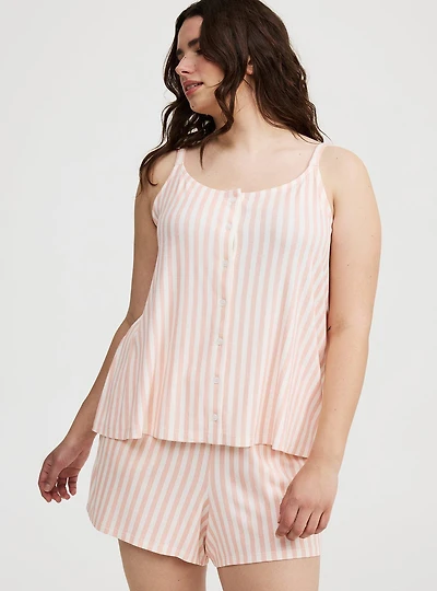 Super Soft Rib Button-Up Sleep Tank