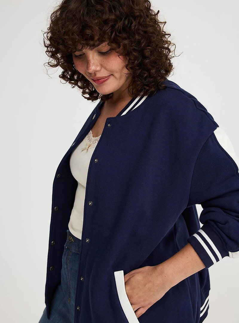 Fleece Relaxed Bomber Jacket