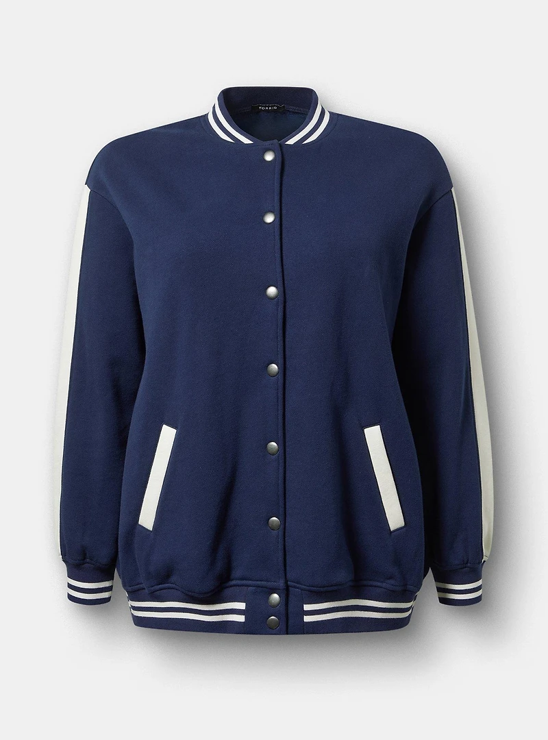 Fleece Relaxed Bomber Jacket