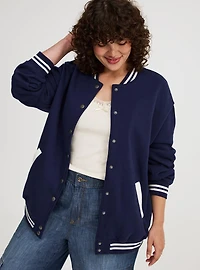 Fleece Relaxed Bomber Jacket
