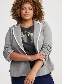 French Terry Peplum Blazer