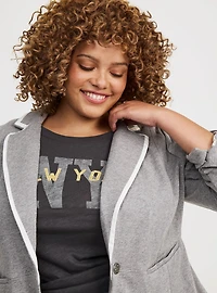 French Terry Peplum Blazer