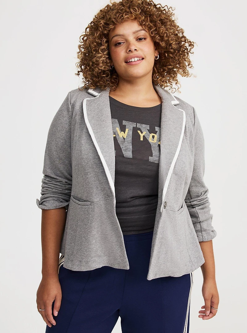 French Terry Peplum Blazer