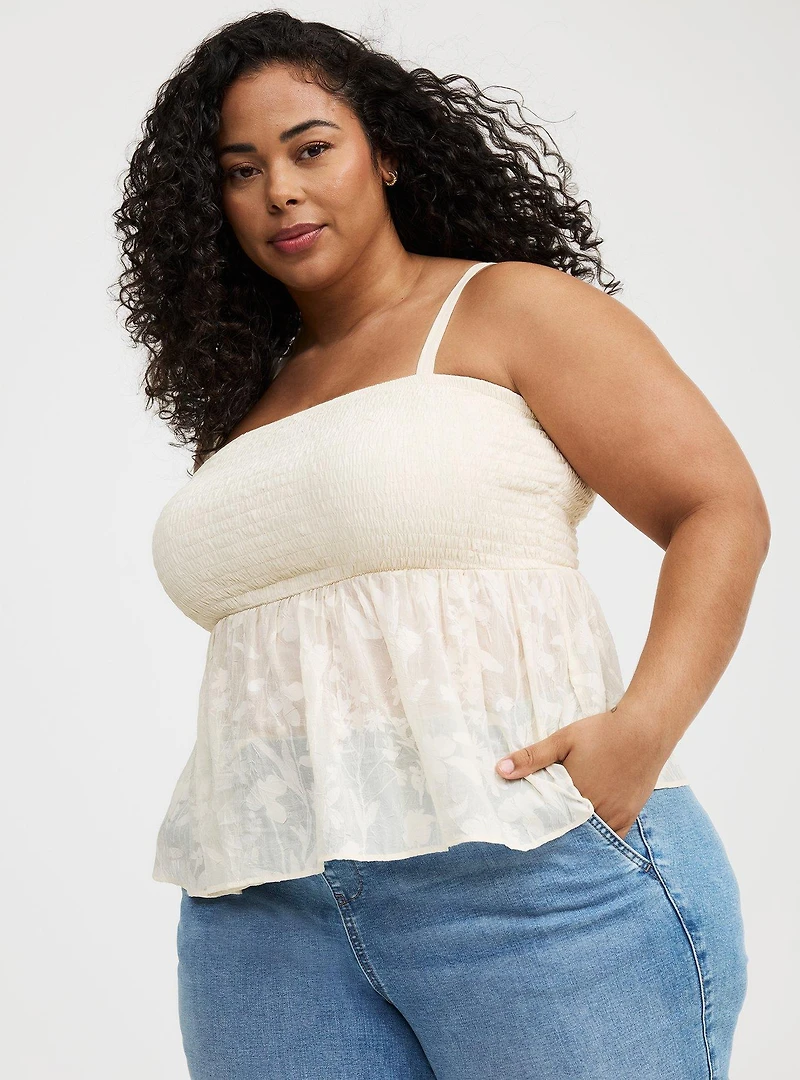 Peplum Smocked Cami