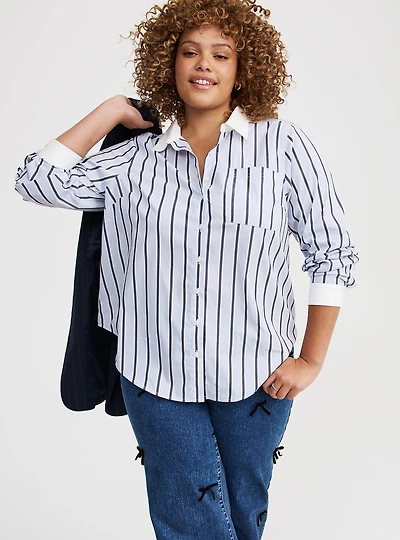 Lizzie Poplin Button-Up Shirt