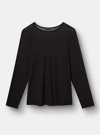 Mesh Crew Long-Sleeve Top