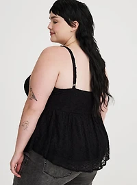 Stretch Lace V-Neck Babydoll Cami