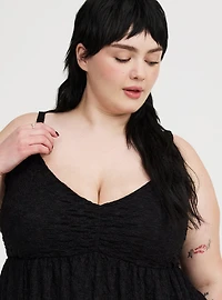 Stretch Lace V-Neck Babydoll Cami