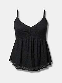 Stretch Lace V-Neck Babydoll Cami