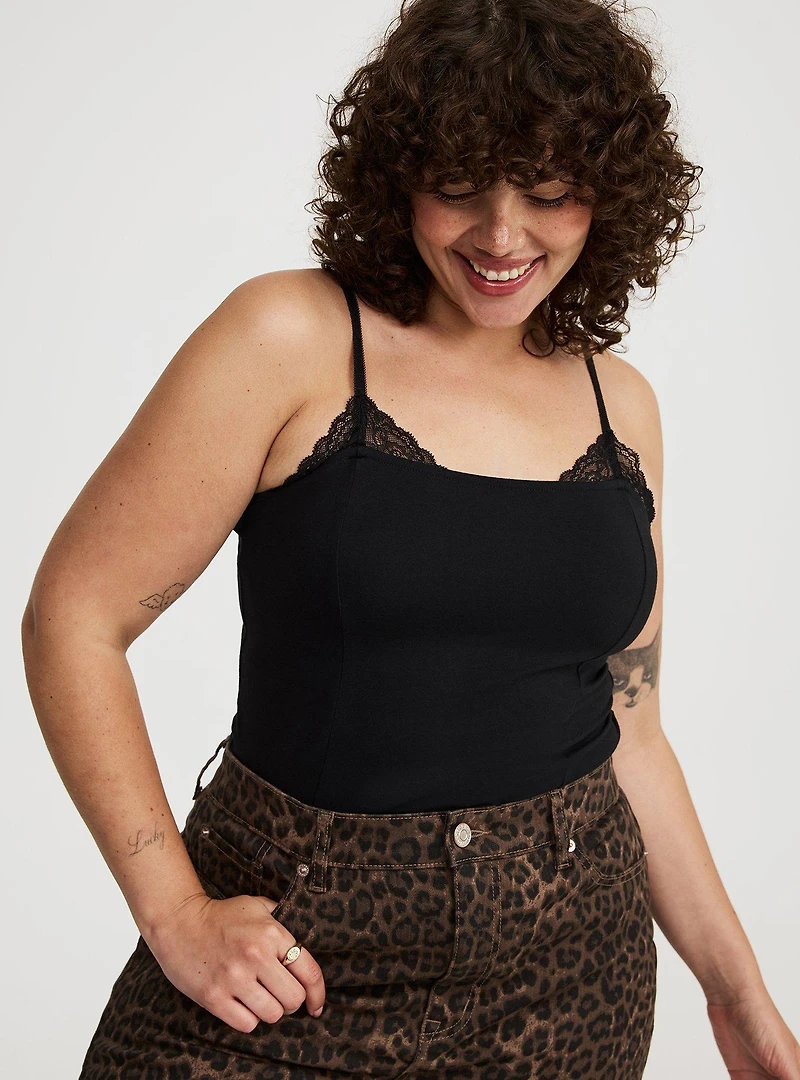Foxy Scallop-Trim Crop Top