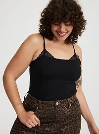 Foxy Scallop-Trim Crop Top