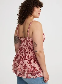 Mesh V-Neck Babydoll Cami