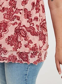 Mesh V-Neck Babydoll Cami