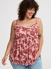 Mesh V-Neck Babydoll Cami