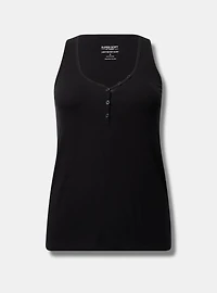 Super Soft Rib Henley Lounge Tank