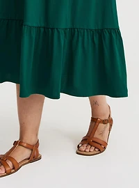 Shirred Waist Smocked Midi Dress