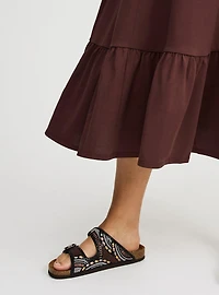 Shirred Waist Smocked Midi Dress