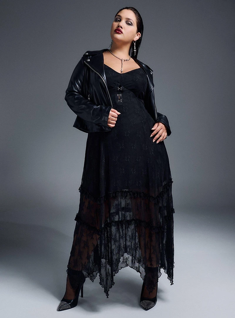 Nightfall Tiered Lace Maxi Dress