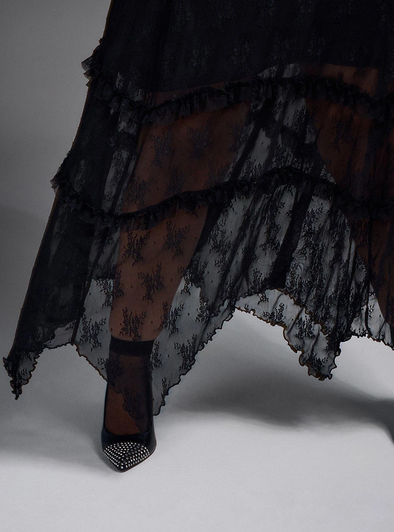 Nightfall Tiered Lace Maxi Dress