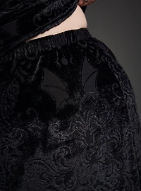 Nightfall Burnout Velvet Double Slit Maxi Skirt