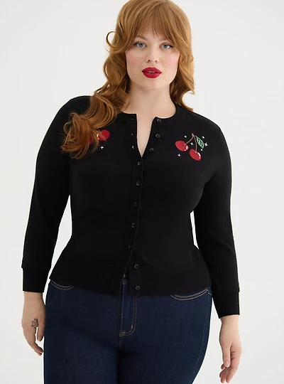 Retro Chic Embroidered Cardigan