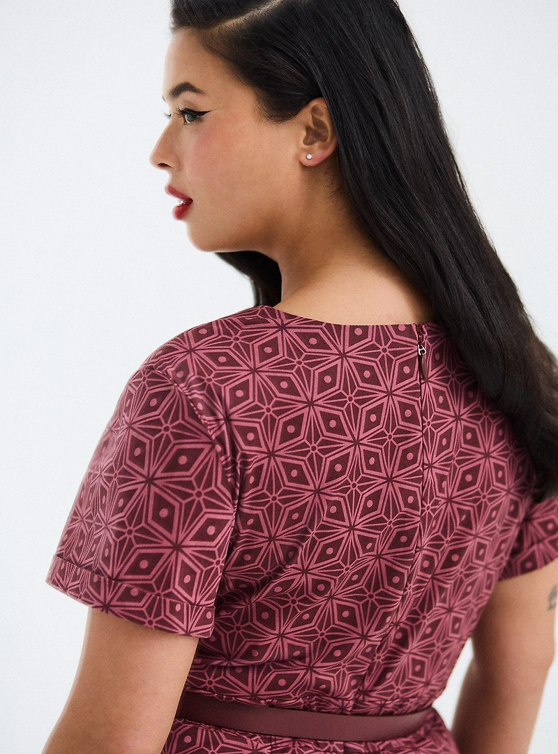 Retro Chic Surplice Mini Dress