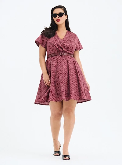 Retro Chic Surplice Mini Dress