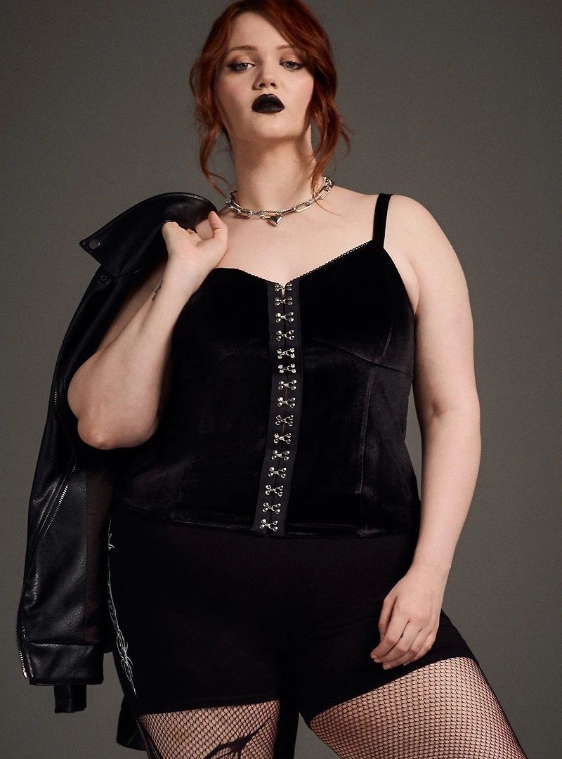 Nightfall Velvet Hook & Eye Cami