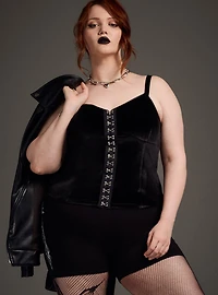 Nightfall Velvet Hook & Eye Cami