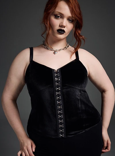 Nightfall Velvet Hook & Eye Cami