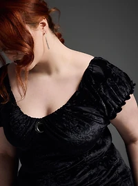 Nightfall Velvet Lace Crop Top