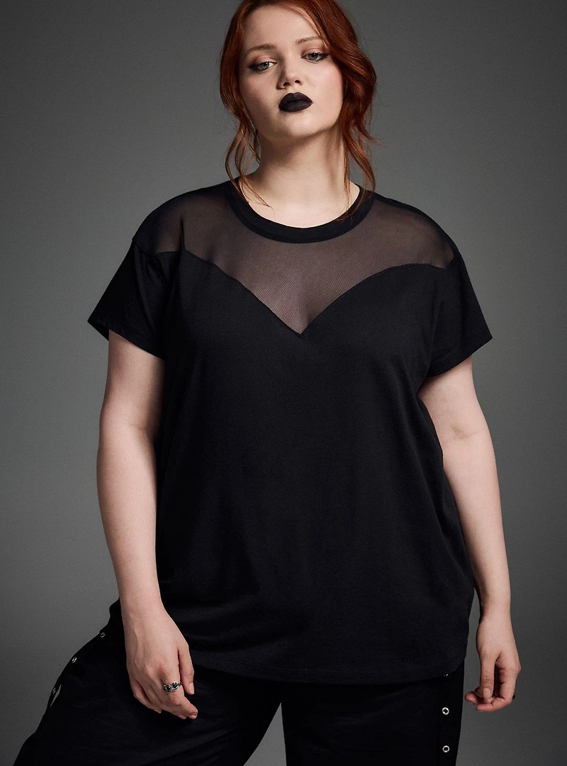 Nightfall Oversized Mesh Detail Tee